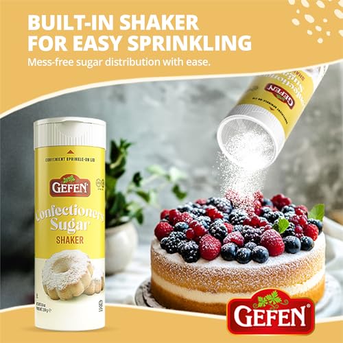 Gefen Confectioners Sugar Shaker, 8.8oz | Powdered Sugar Duster | Corn Free | Gluten Free | Premium Confection Sugar | Kosher - Image 2