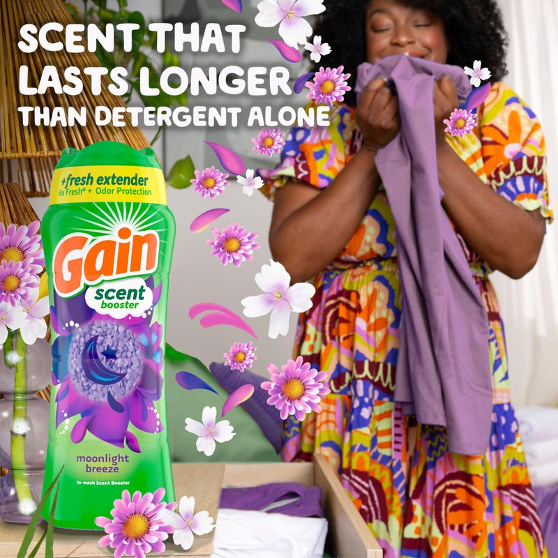 Gain In-Wash Laundry Scent Booster Beads, Moonlight Breeze Scent, 24.0 OZ, Fresh Extender + Odor Protection - Image 4