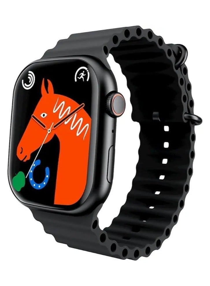 W&O X9 Pro 2 Smart Watch, Water Resistant, with 2.2-inch Super AMOLED Screen - Black