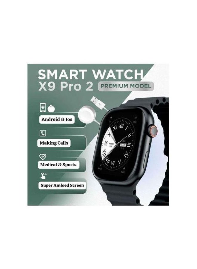 W&O X9 Pro 2 (Super AMOLED) Screen Smart Watch (45mm/2.02inch) Screen | Space Aluminum Case - Image 2
