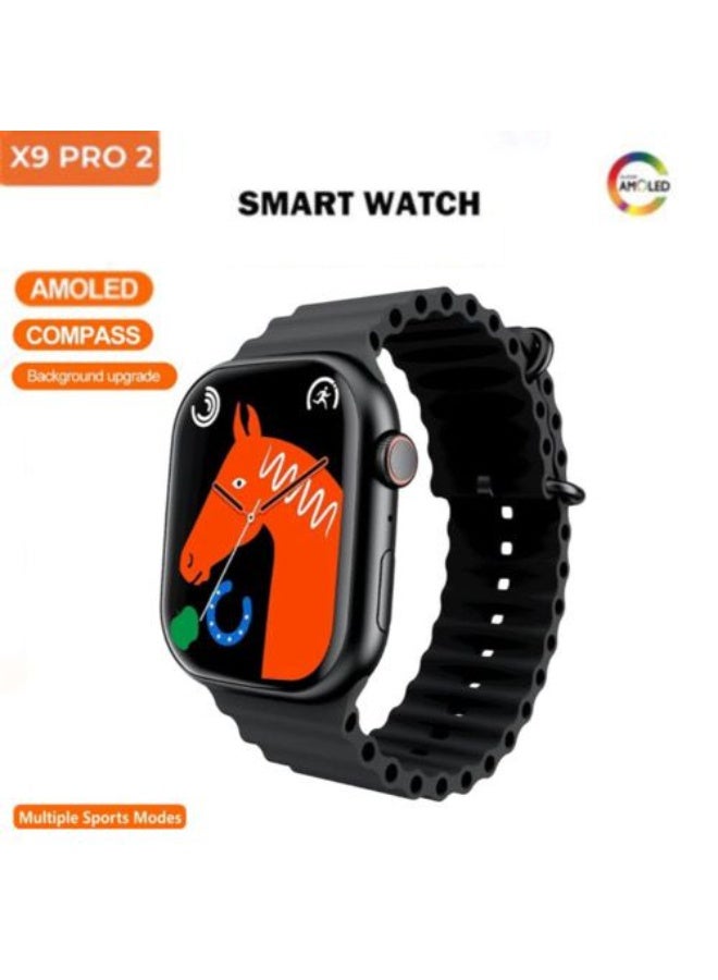 W&O X9 Pro 2 (Super AMOLED) Screen Smart Watch (45mm/2.02inch) Screen | Space Aluminum Case - Image 3