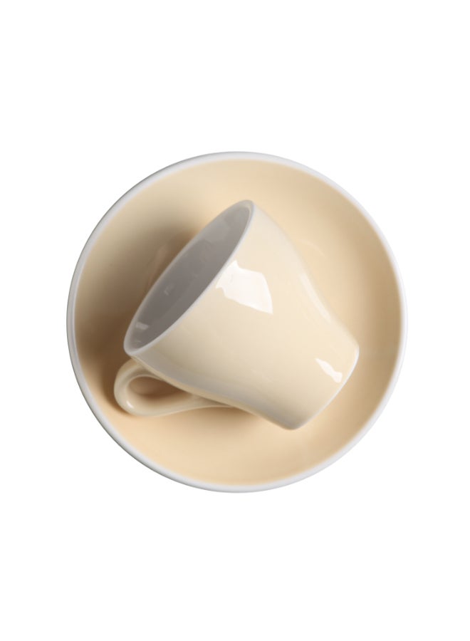 Sharpdo Glazed Coffee Cup And Saucer Beige - Image 3