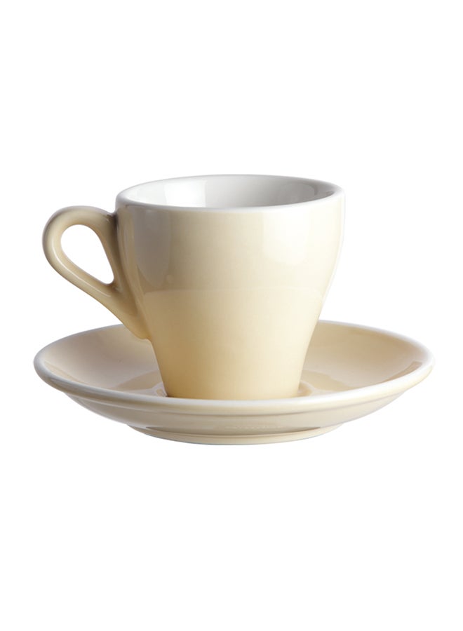 Sharpdo Glazed Coffee Cup And Saucer Beige - Image 1