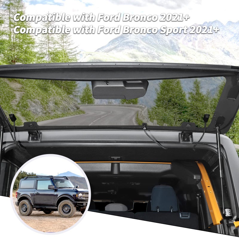 Jimen for Ford Bronco 2021-2023, for Ford Bronco Sport 2021-2023, 2PCS Tailgate Rear Window Heater Cable Cover Trim - Image 2