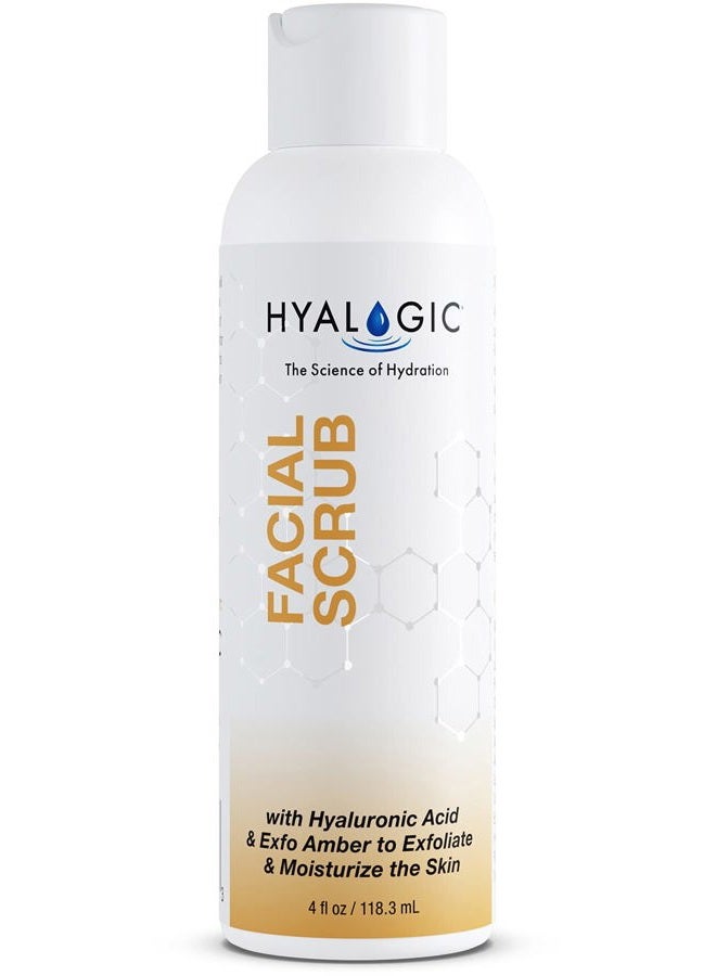 Hyalogic Spa Exfoliating Facial Scrub 4oz - With Hyaluronic Acid, Exfo-Amber & Peppermint Oil - Exfoliate Naturally - 4 Ounce - Image 1