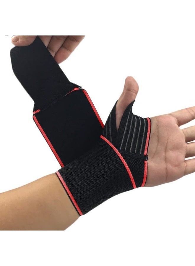 SHOWAY Wrist Brace Weightlifting Brace With Elastic Strap, Carpal Tunnel Hand Support, Wrist Wraps For Sports Exercise, Arthritis For Men, Women, Right & Left (Red) - Image 2