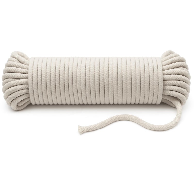 100 ft Braided Cotton Rope Clothesline 4 mm Heavy Duty High Strength Shock Absorbing Cord for TieDown Swinging Camping DIY Projects