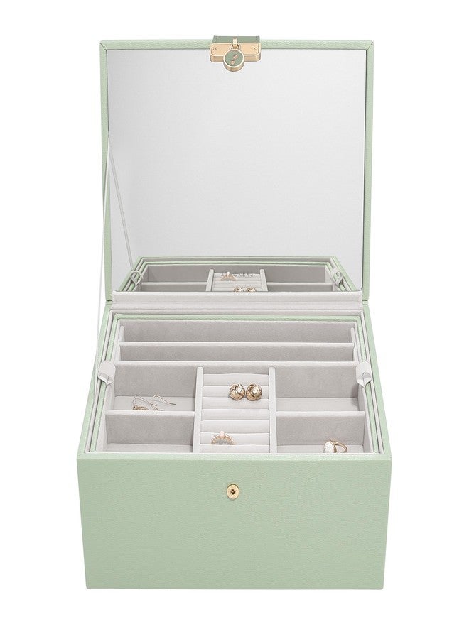 Stackers Sage Green Luxury Classic Jewellery Box - Image 1