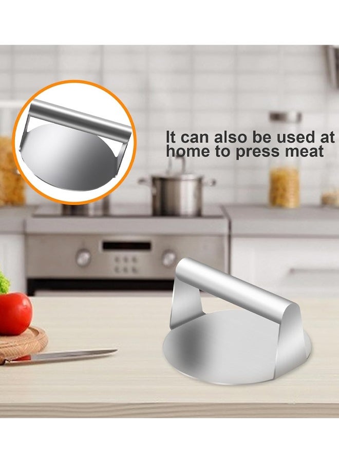 Stainless Steel Burger Press, Round Burger Smasher, Smasher Hamburger Round Stainless Steel Smash Burger Patty Press For Delicious Hamburgers, Patties, BBQ and Sandwiches - Image 4
