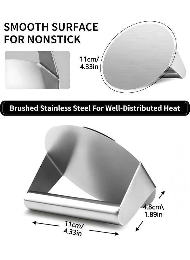 Stainless Steel Burger Press, Round Burger Smasher, Smasher Hamburger Round Stainless Steel Smash Burger Patty Press For Delicious Hamburgers, Patties, BBQ and Sandwiches - Image 2