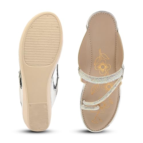 Centrino Women's Wedge Heel Sandals | Stylish Slip-On Sandals for Ladies | Soft Cushioned Footbed for Comfort | Elegant & Trendy Design | Lightweight and Durable Fashion Footwear 9409-13 - Image 4