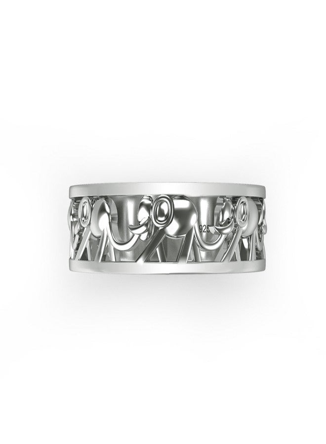 Metal Factory Sz 8 Sterling Silver 925 Elephant Migration Ring - Image 3