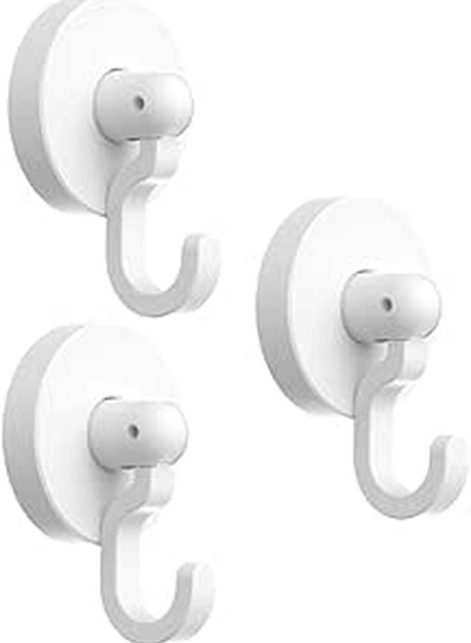 Strong Self Stick Multipurpose Adhesive Door Hooks White 3 Pack For Towels Coats Hats No Drill - Image 1