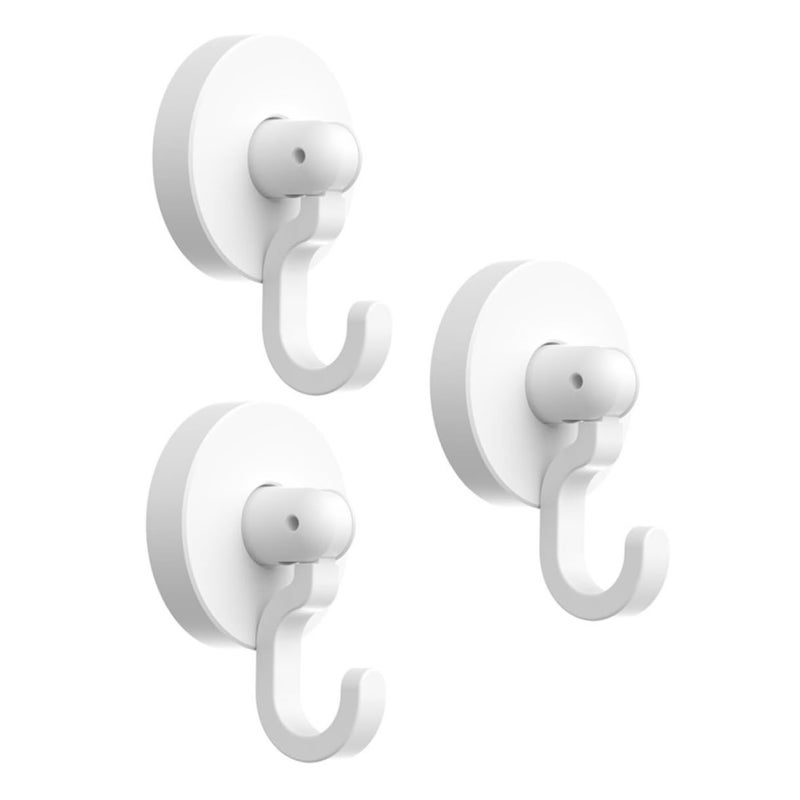 Strong Self Stick Multipurpose Adhesive Door Hooks White 3 Pack For Towels Coats Hats No Drill - Image 2