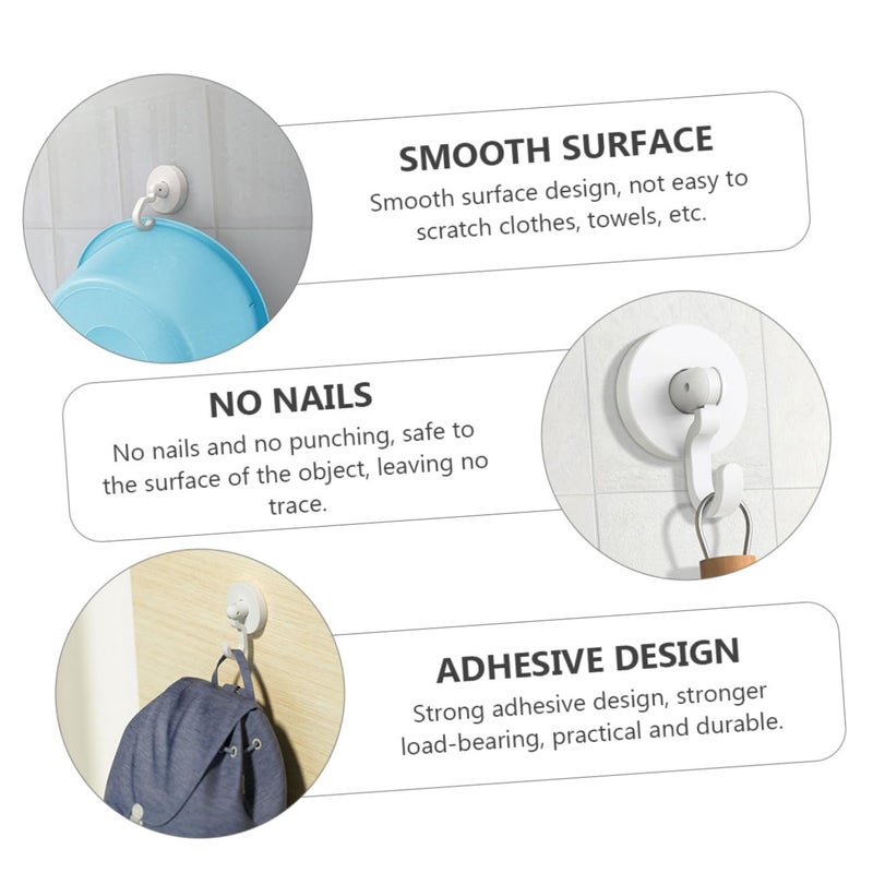 Strong Self Stick Multipurpose Adhesive Door Hooks White 3 Pack For Towels Coats Hats No Drill - Image 4