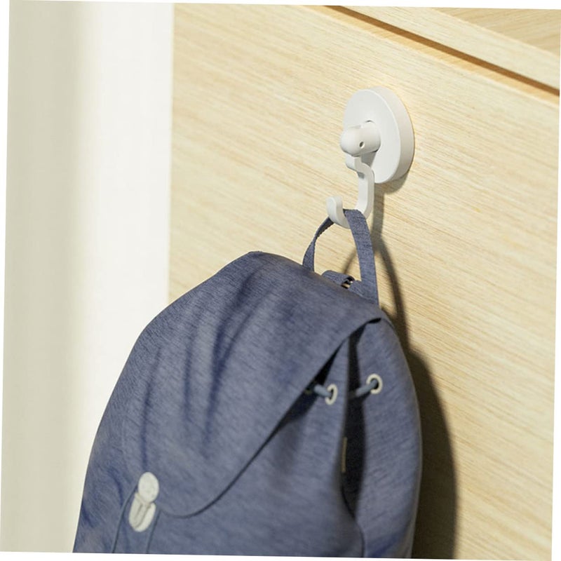 Strong Self Stick Multipurpose Adhesive Door Hooks White 3 Pack For Towels Coats Hats No Drill - Image 3