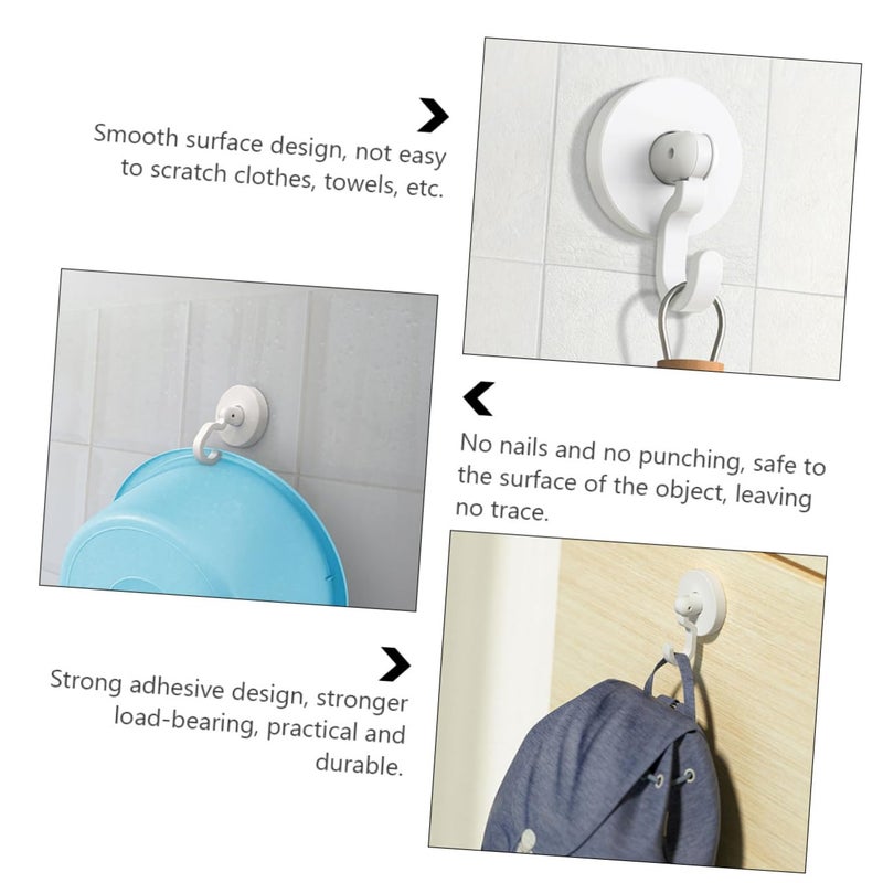 Strong Self Stick Multipurpose Adhesive Door Hooks White 3 Pack For Towels Coats Hats No Drill - Image 5