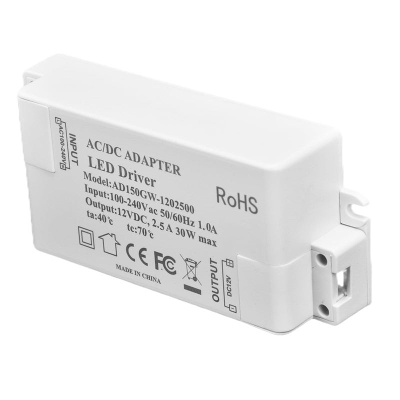 Dimmable 30W LED Driver 12V ABS Transformer No Flicker For Kitchen Bathroom Lighting - Image 2