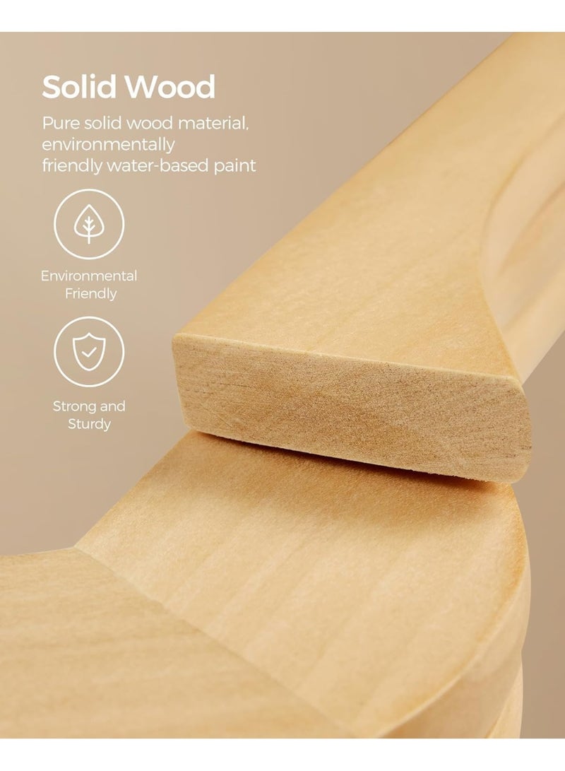 FALAHOM Solid Wood Hangers, 20-Pack Coat Hangers with Shoulder Notches, Pants Bar, 360° Swivel Hook, Natural Wood Hangers for Coats, Shirts, Jackets, Pants, Suits - Image 5