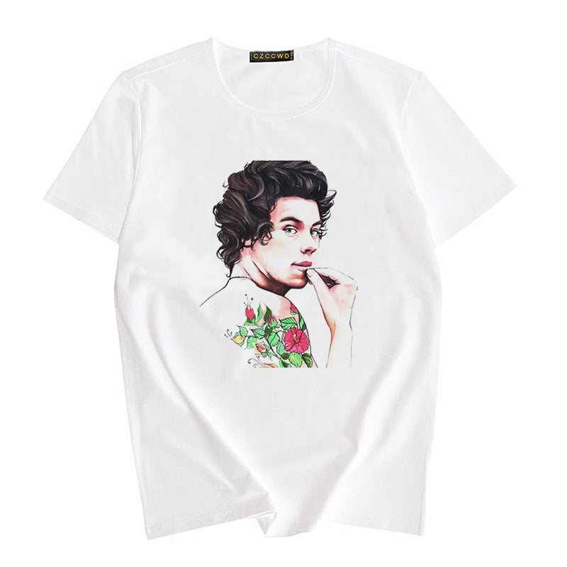 Cross-border supply T-shirt cartoon printed T-shirt women's short-sleeved women's clothing - Image 1