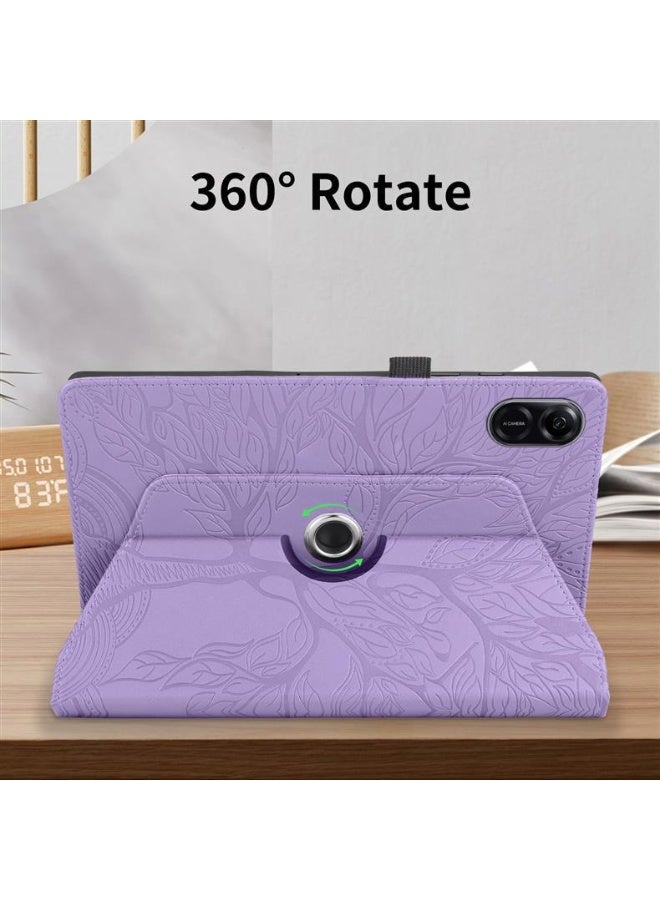 For Honor Pad X8a 11.0-inch 2024, Fashionable Light Purple Tree of Life Embossed Process Rotary Bracket Protective Case - Image 5