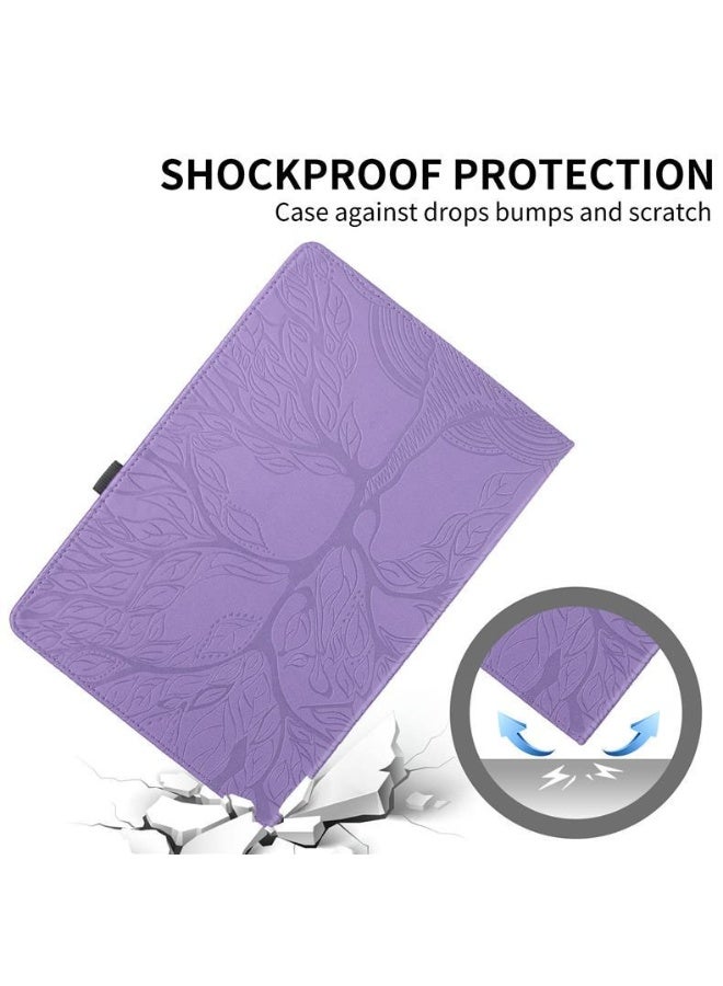 For Honor Pad X8a 11.0-inch 2024, Fashionable Light Purple Tree of Life Embossed Process Rotary Bracket Protective Case - Image 3
