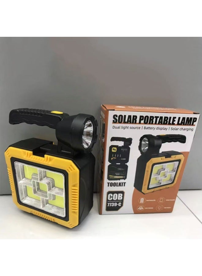 Solar Rechargeable Led Outdoor Lighting Household Flood Light Camping Light Steam Maintenance Work Light Emergency Light
