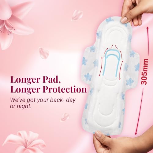 NIINE Naturally Soft XXL Sanitary Pads for Women | 40 Pads | 305MM | Cottony Soft Top Cover | Extra Coverage with Wider Back, Quick Absorption for Heavy Flow - Image 4