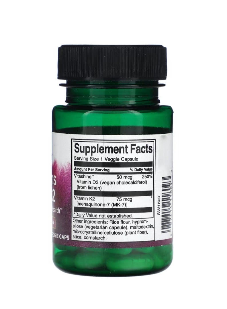 SWANSON Vitamins D3 & K2 60 Veggie Caps - Image 2