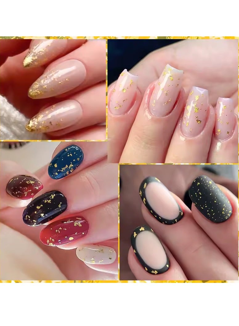 Generic 12pcs Gold Silver Copper Glitter Metallic Foil Flakes Nail Art Decorations Nail Art Crafts  - Image 3