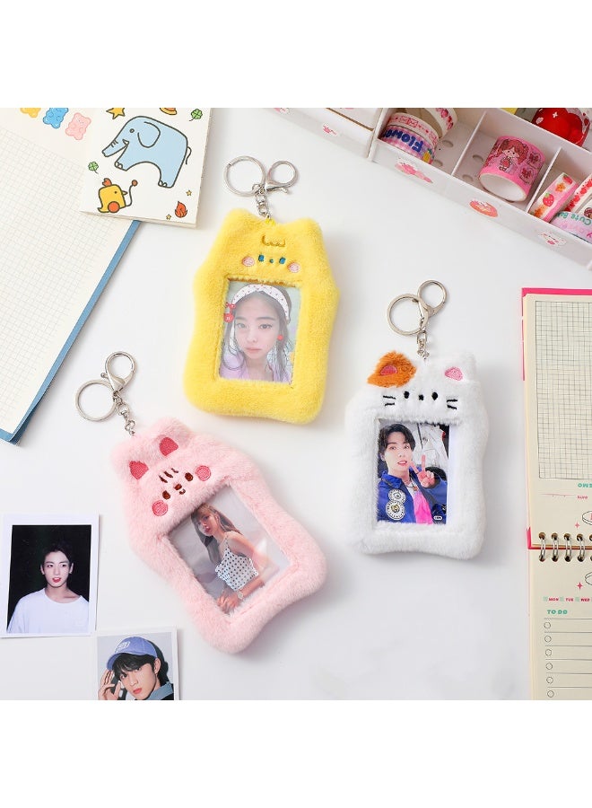 NIBEMINENT 1 - Piece Cute Cartoon Kpop Photo Card Holder Pendant Key Chain ID Badge Holder ID Card Holder Photo Card Protector for School ID Office ID Access Card for Women Girls - Image 2