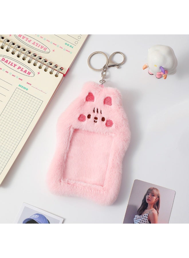 NIBEMINENT 1 - Piece Cute Cartoon Kpop Photo Card Holder Pendant Key Chain ID Badge Holder ID Card Holder Photo Card Protector for School ID Office ID Access Card for Women Girls - Image 1