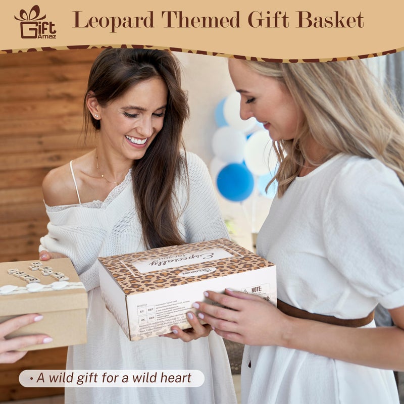GiftAmaz Leopard Gifts for Women, Self Care Gifts Get Well Soon Gifts Basket, Include Leopard Print Tumbler Cup and Blanket, Care Package Unique Christmas Winter Gifts for Women Friends Wife Mom - Image 2