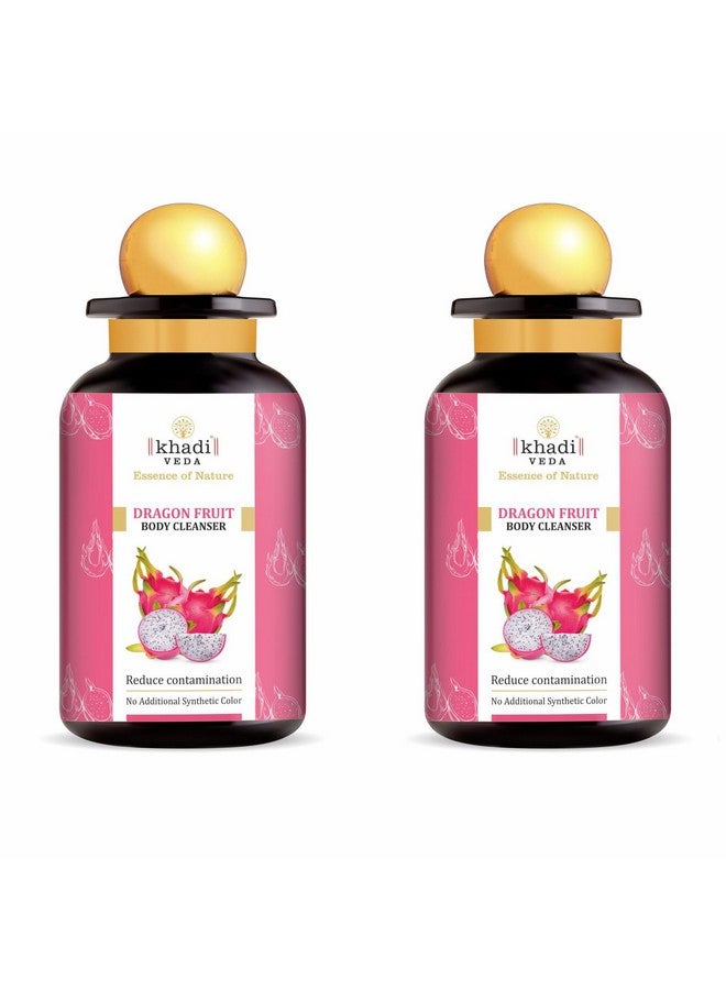 khadi veda Dragon Fruit Body Cleanser 300Ml Bottle Helps In Reduced Contamination & Improve Skin Texture Suitable For Unisex(Pack Of 2) - Image 1