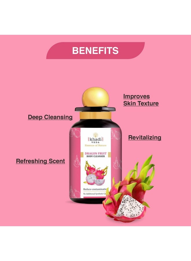 khadi veda Dragon Fruit Body Cleanser 300Ml Bottle Helps In Reduced Contamination & Improve Skin Texture Suitable For Unisex(Pack Of 2) - Image 5