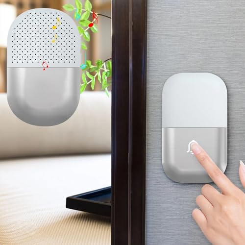 Ash  Roh Ash & Roh Digital Smart Wireless Door Bell Waterproof with Receivers 200m Range Colorful Lights Easy Plug & Play Installation Perfect for House, Villa, Office & Shops (Silver One Bell One Receivers) - Image 4