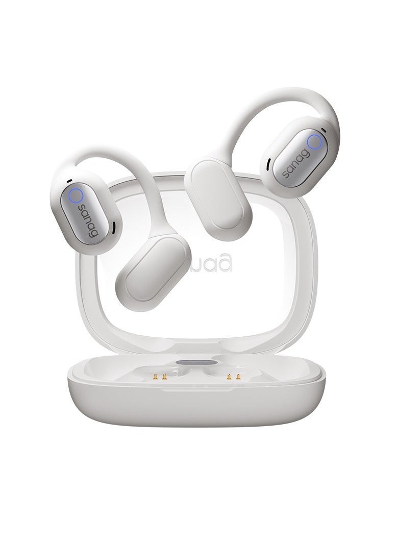 sanag C6 Open Ear Headphones, Comfortable And Durable Bluetooth Wireless Earbuds, Long Battery Life Waterproof Stylish Earphones For Work, Running, Cycling, (White)  - Image 1