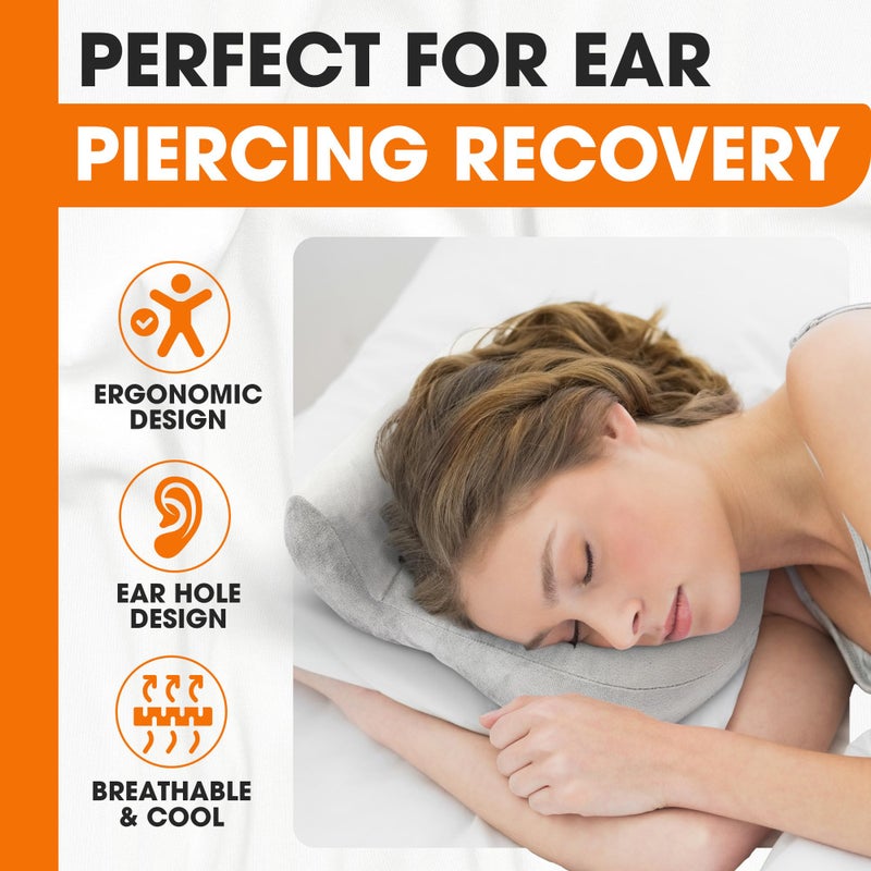 Cheer Collection Ear Piercing Pillow for Side Sleepers â€“ Ear Pillow with Hole, Piercing Pillow Donut Design, Earring Pillow for Sleeping, Circle Pillow for Ear Pain Relief - Image 2