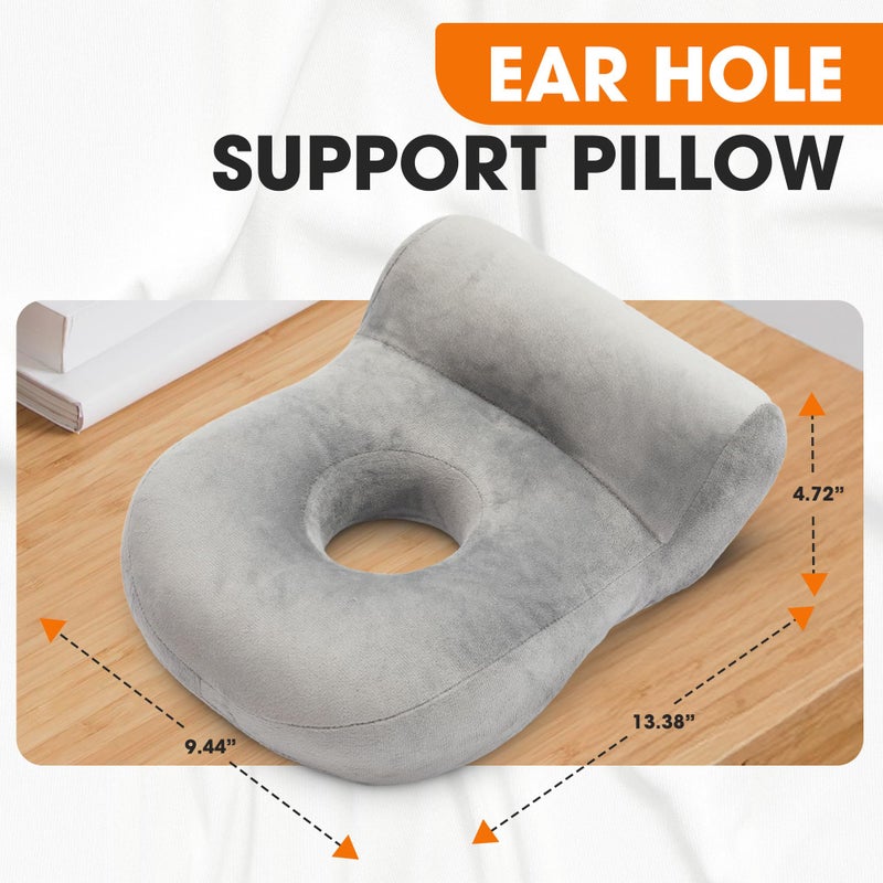 Cheer Collection Ear Piercing Pillow for Side Sleepers â€“ Ear Pillow with Hole, Piercing Pillow Donut Design, Earring Pillow for Sleeping, Circle Pillow for Ear Pain Relief - Image 3