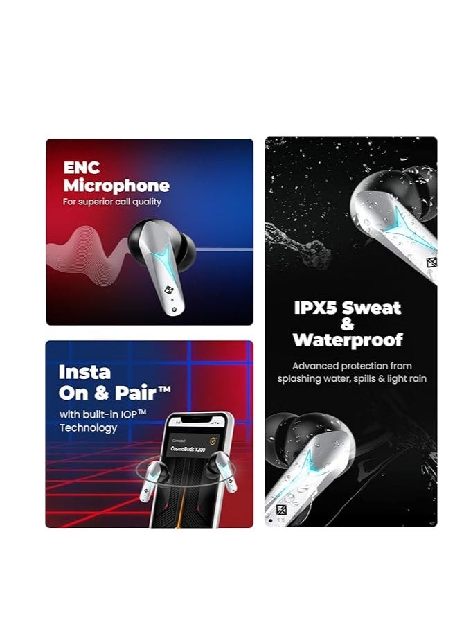 Cosmic Byte - Cosmobuds X200 True Wireless Earbuds (TWS) BT 5.3 | 38ms Latency Good Mode™ | MusicMode | ENC | IPX5 | Voice Assistant Superior Calling/Gaming Experience | Easy Touch Controls - Image 1