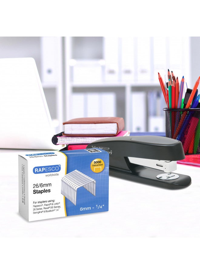 Rapesco S11662Z3 Staples, 26/6 mm Galvanized [Box of 5,000] - Image 2