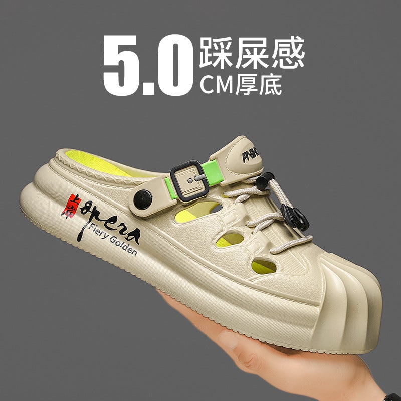 Croc Shoes Men'S 2025 Summer Sports And Leisure Two-Wear Lightweight Beach Wading Student Toe-Toe Slippers - Image 3