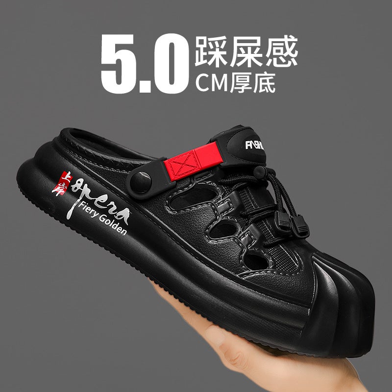 Croc Shoes Men'S 2025 Summer Sports And Leisure Two-Wear Lightweight Beach Wading Student Toe-Toe Slippers - Image 4
