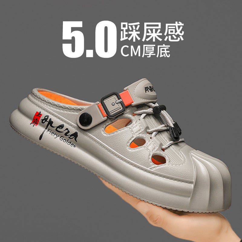 Croc Shoes Men'S 2025 Summer Sports And Leisure Two-Wear Lightweight Beach Wading Student Toe-Toe Slippers - Image 1