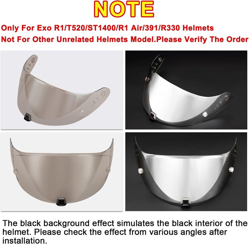 PSLER Helmet Visor for EXO 520 1400 R1 Coloured Visor for Scorpion EXO 391 520 1400 R1, UV Protection Motorcycle Accessories Replacement for Protective Visor Flexible anti-break - Image 3