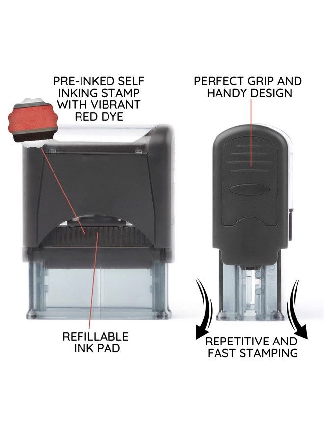 invera Self Inking Rubber Stamp Refillable Red Ink Preinstalled (9 16" X 11 2") (Paid) - Image 3