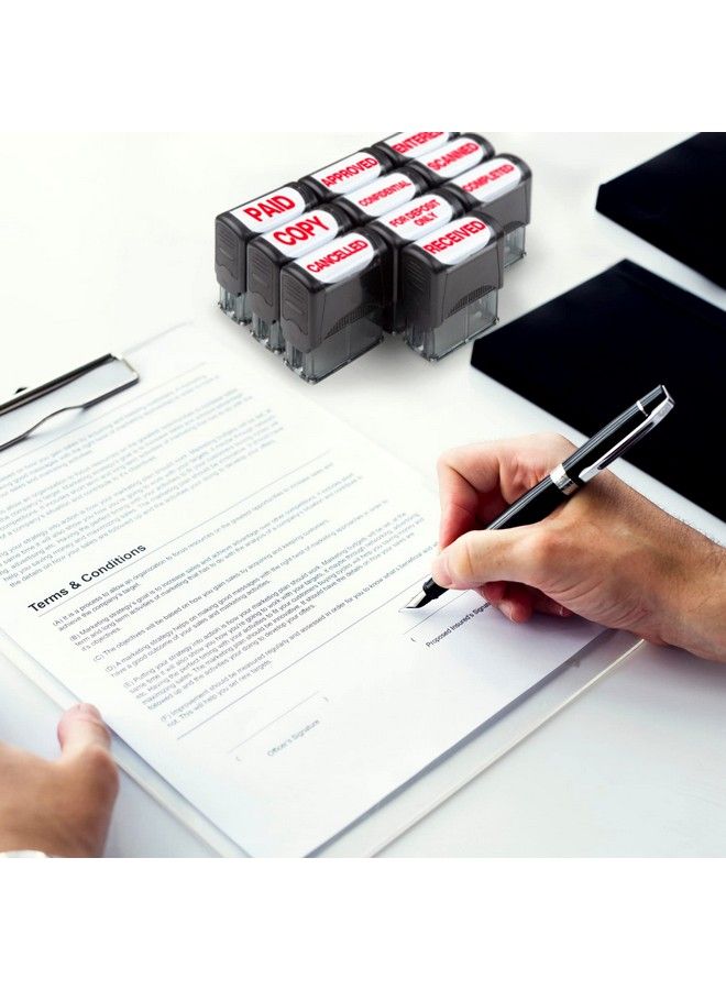 invera Self Inking Rubber Stamp Refillable Red Ink Preinstalled (9 16" X 11 2") (Paid) - Image 5