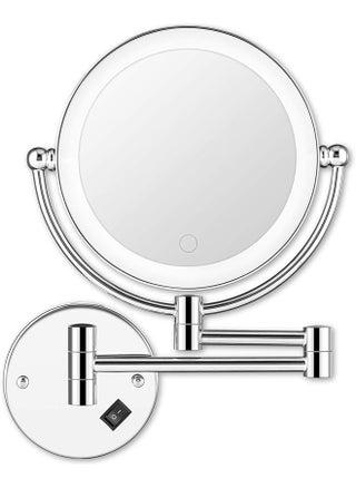 Wall Mounted Makeup Mirror LED Lighted Touch Button Stepless Adjustable Light Double Sided 1X/5x Magnifying Vanity Mirror 360° Swivel Extendable for Bathroom Powered by Plug in-8 inches - pzsku/ZCD04ED280DE6C5AD0DE8Z/45/1747162092/da39b2bc-f726-49ab-af00-6516867ae5ce