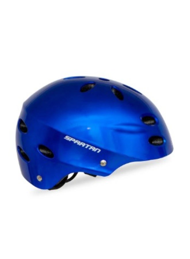 Spartan Adult Helmet Lightweight Construction with Ventilation, Adjustable Strap Fit System, Impact-Resistant ABS Outer Shell with EPS Foam Core, Protective Cycling Helmet, Blue, Size Medium 53-57cm | SP-9014 - Image 1