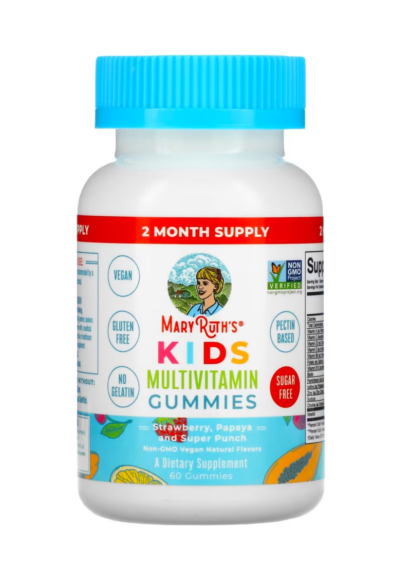 Kids Multivitamin Gummies, Strawberry, Papaya and Super Punch,  60 Gummies